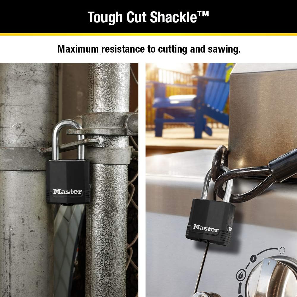 Magnum Outdoor Padlock, Heavy-Duty Keyed Lock, 4-Pack, M115XQLF | 1-7/8-inch Weather Resistant Lock Protects Outdoor