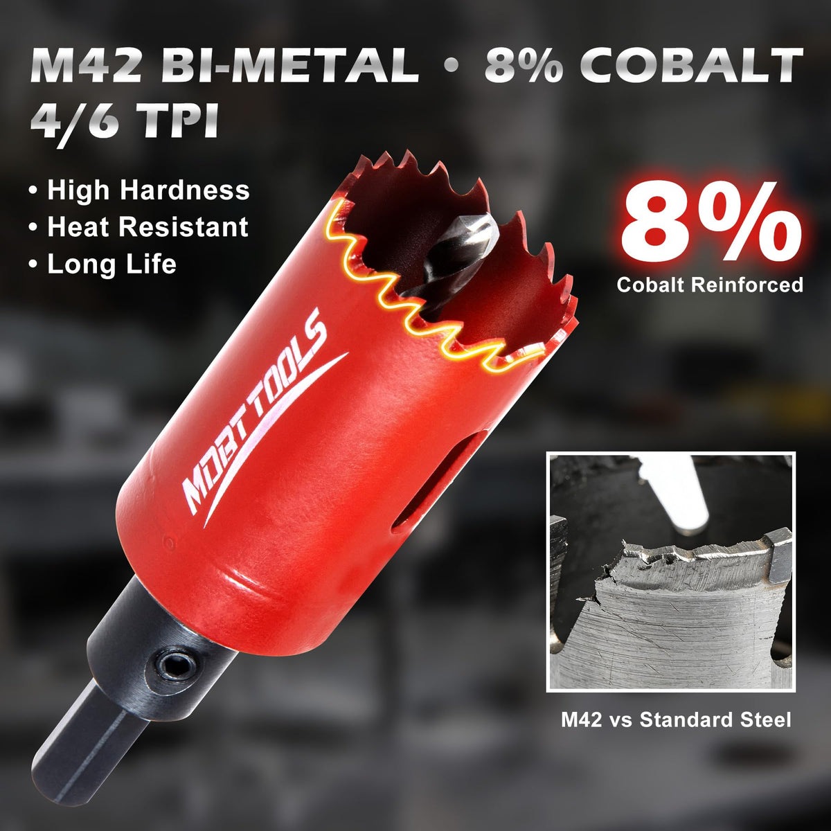 MDBTTOOLS 1-1/4"(32MM) Bi-Metal M42 Hole Saw with 8% Cobalt– Deep Cut 2" Depth HSS Hole Cutter for Wood, Plastic, Drywall, Metal Sheet & Hardened Stainless Steel(Without Arbor)