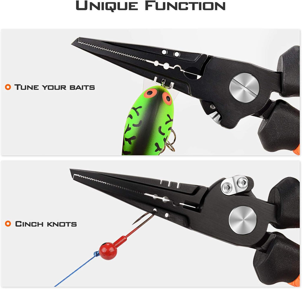 Speed Demon Pro Fishing Pliers,7.5'' Split Ring Nose | 420 Stainless Steel,Fishing Tools,Saltwater Resistant Fishing