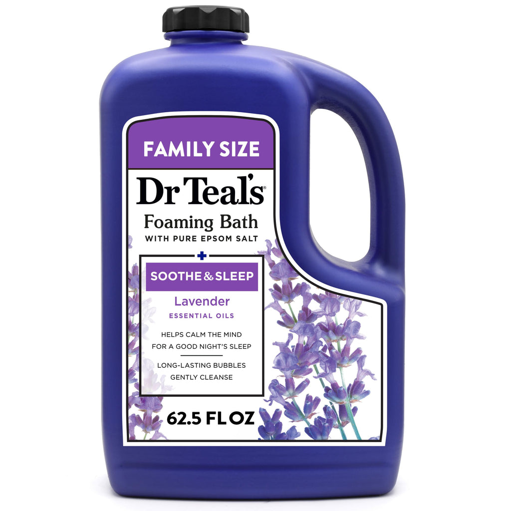 Foaming Bath with Pure Epsom Salt, Soothe & Sleep with Lavender, 62.5 fl oz