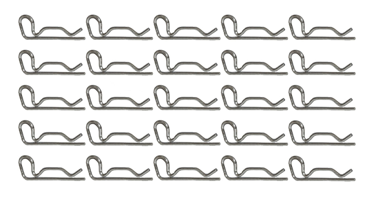 Metal Magery Replacement for Dixon AC1 Air Hose Fittings, Steel Standard Safety Clip, 5/64" Wire Diameter (Pack of 25)