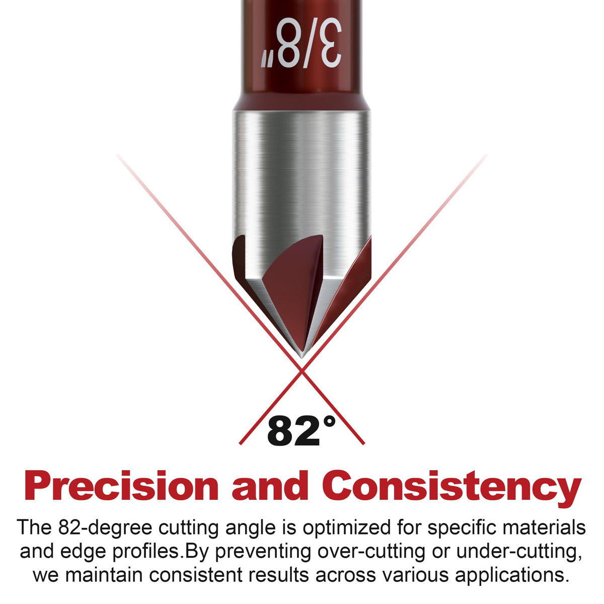 APIOLO Countersink Drill Bit-82 Degree, 5 Flutes High Speed Steel Countersink Bits, with 1/4 Inch Quick-Change Hex Shank, 3/8 Inch Sizes, for Metal, Wood, Plywood, Plastic