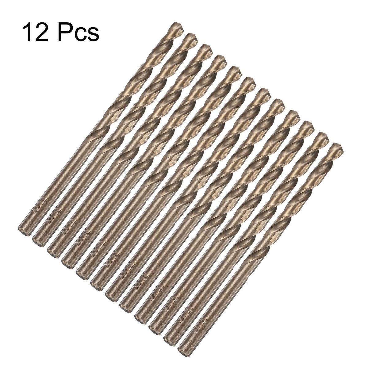 HARFINGTON 12pcs Cobalt Drill Bit, #15 0.18" HSS-CO Aircraft Twist Drill Bit with Straight Round Shank for Drilling Stainless Steel Cast Iron Tough Material