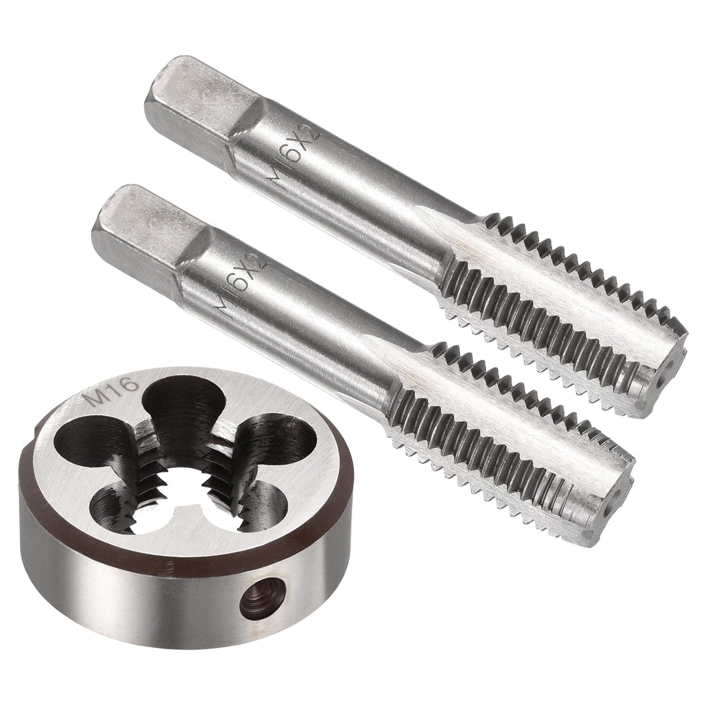 Workkyma M16x2 Tap and Die Set, M16x2 Metric Hand Threading Tool Kit