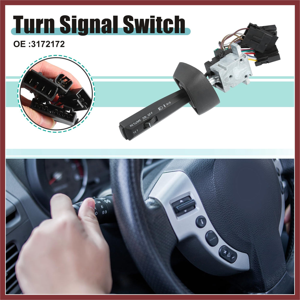 HEROFFIX Turn Signal Switch Multifunction Combination Switch Fit for Volvo VNL 630 for Volvo VNL 660 for Volvo VNM 200 No.3172172 - Pack of 1 Replace Parts