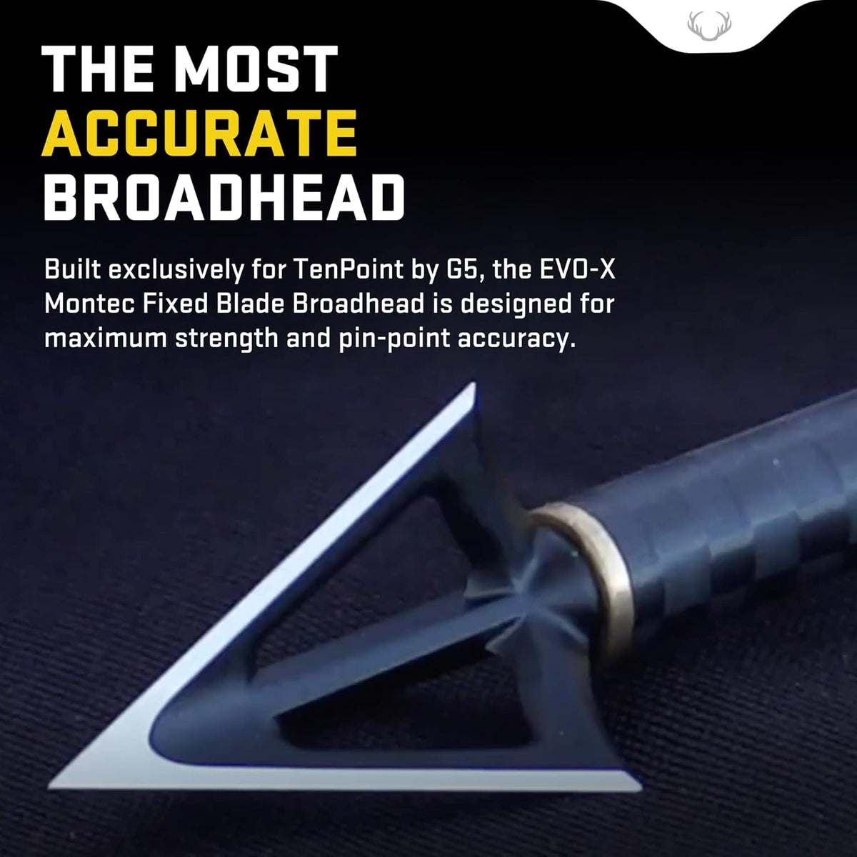 EVO-X Montec Fixed Blade Broadhead - Pack of 3 - 100-Grain, Three-Blade Design