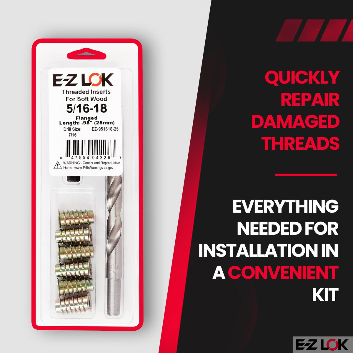E-Z LOK Thread Repair Kit, 0.3125-18