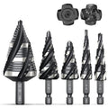 THINKWORK 5 Pcs HSS Step Drill Bit Set (Metric), Unibit for Metal-59 Steps