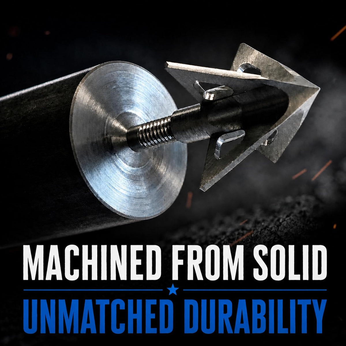 XL Vented 100/125 Grain Broadhead – 100% USA Made – One-Piece Solid Steel - Fixed Blade Broadhead for Compound Bow &