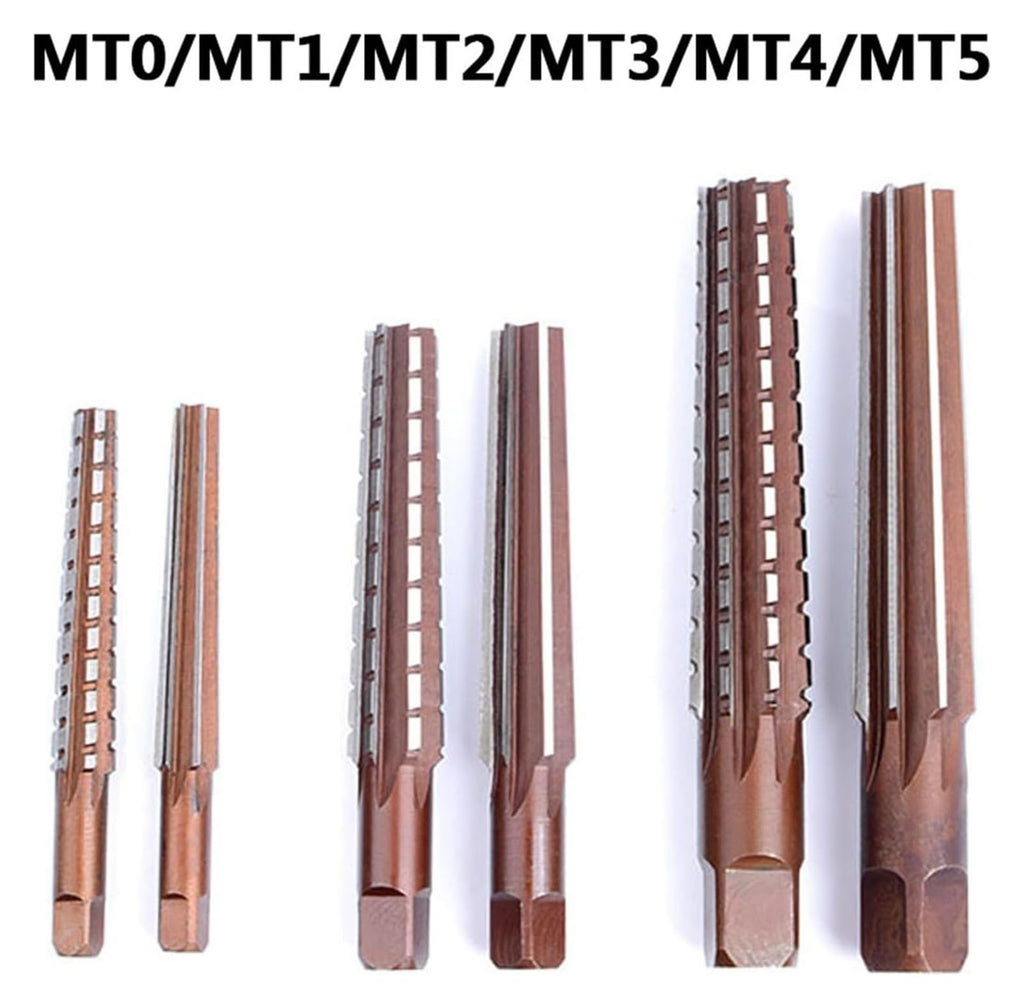 BUYTUS Hand Reamers MT0 /MT1/MT2/MT3/MT4/MT5 Fine/Rough-Edge Morse Taper Reamer for Milling Finishing Cutter Tool(MT0(Rough))