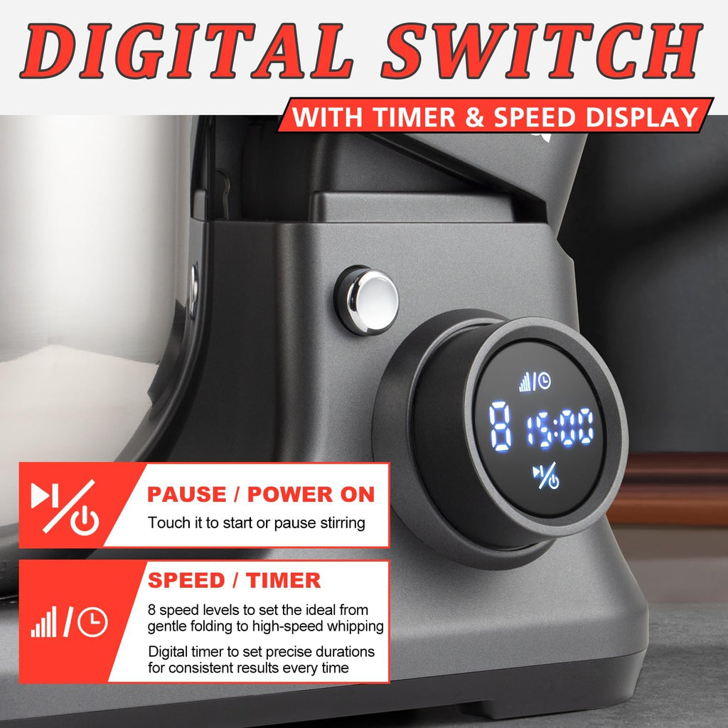 Stand Mixer with Digital Switch Control, 5-Quart