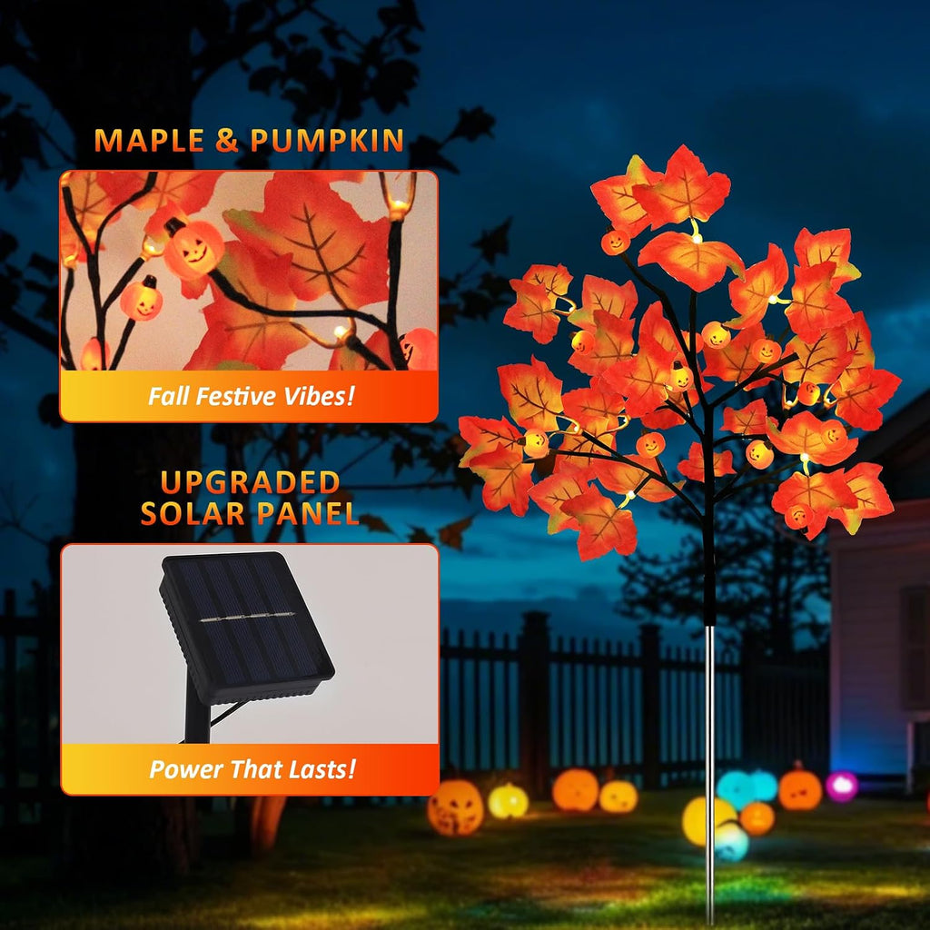 4 Packs Solar Fall Thanksgiving Decorations Outdoor