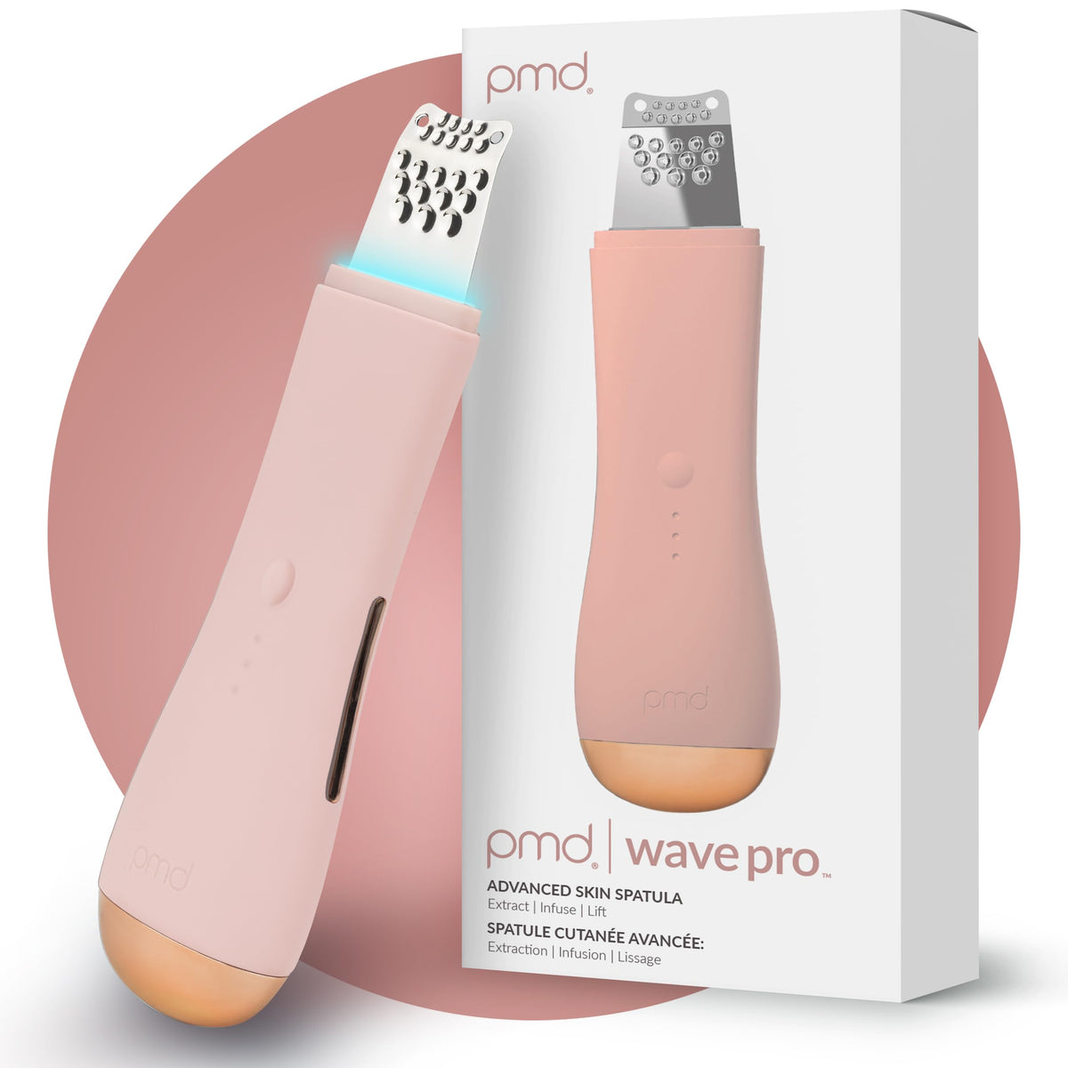 PMD Wave Pro Skin Spatula, Professional-Grade Facial Skin Care Products, Blackhead Remover Tools with SonicGlow