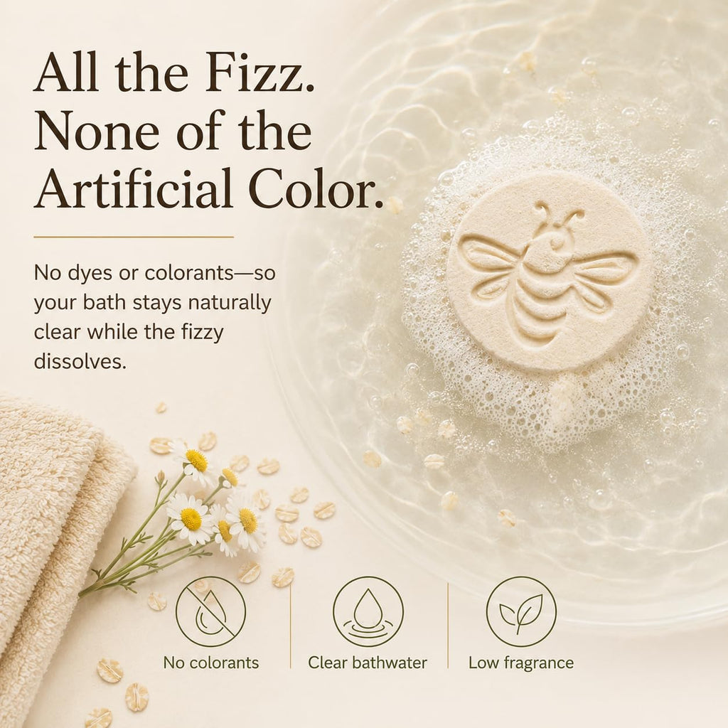 Chamomile Oat Bath Bombs for Sensitive Skin, Soothing and Moisturizing