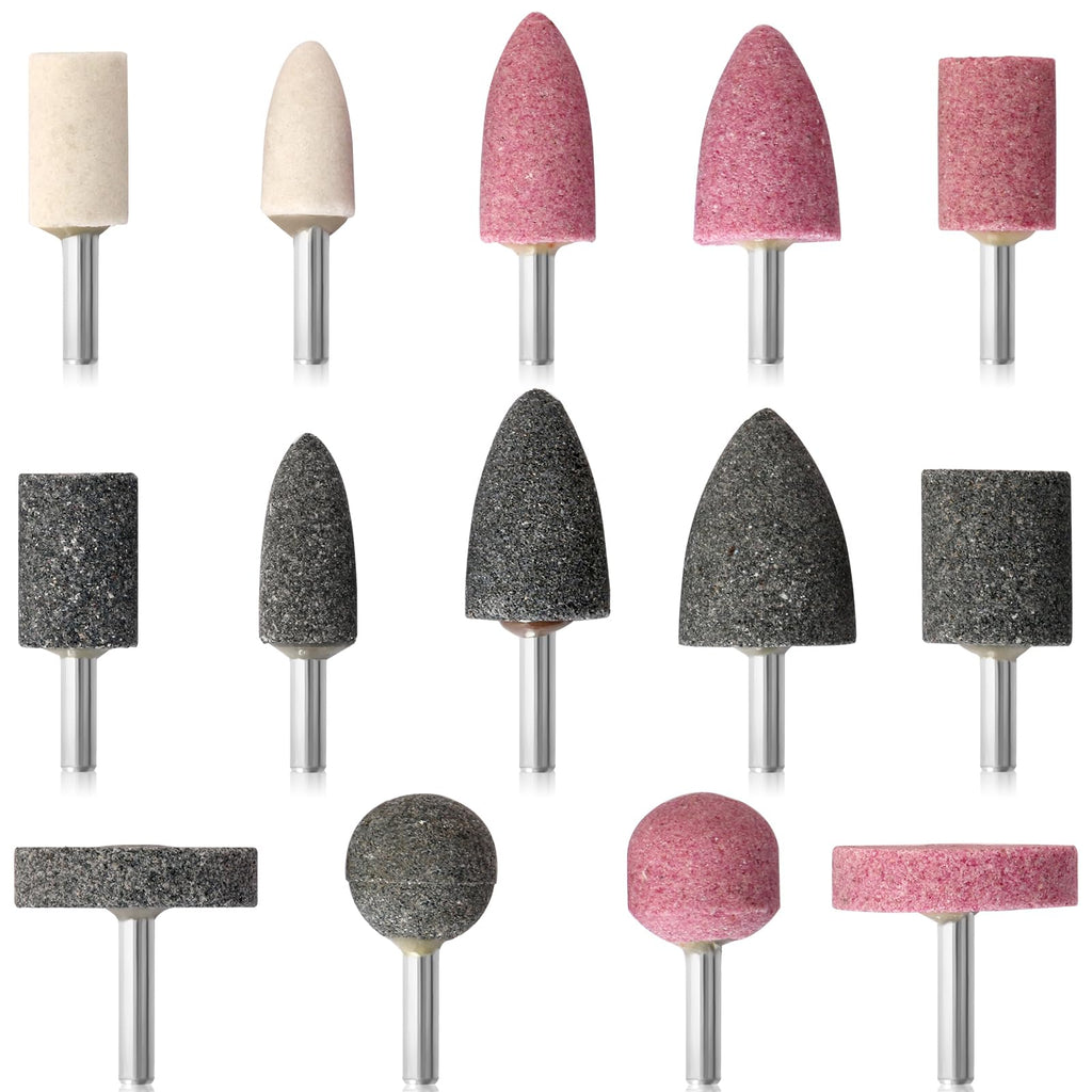 14Pcs Drill Grinding Stone 1/4" Shank Abrasive Bit Grinding Wheel for Drill