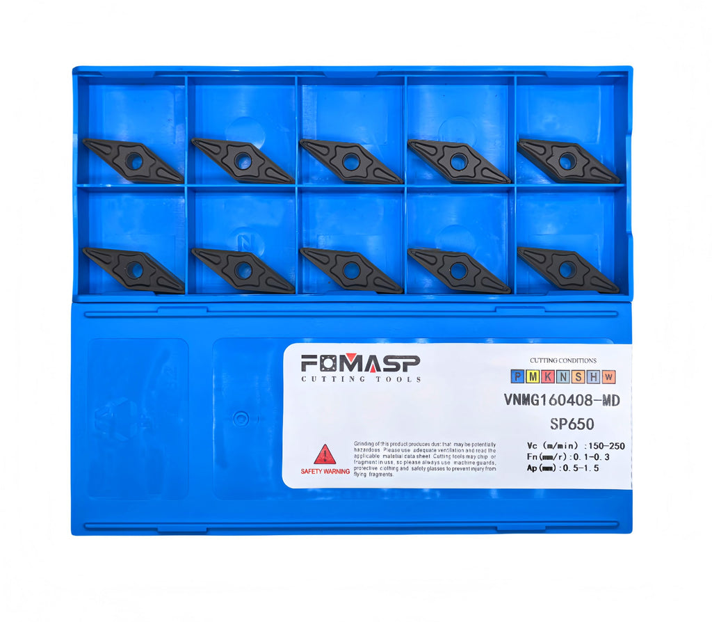 FomaSP VNMG332/VNMG160408-MD CNC Carbide Turning Inserts for Semi-Finishing Steel Cutting,10 PCS.