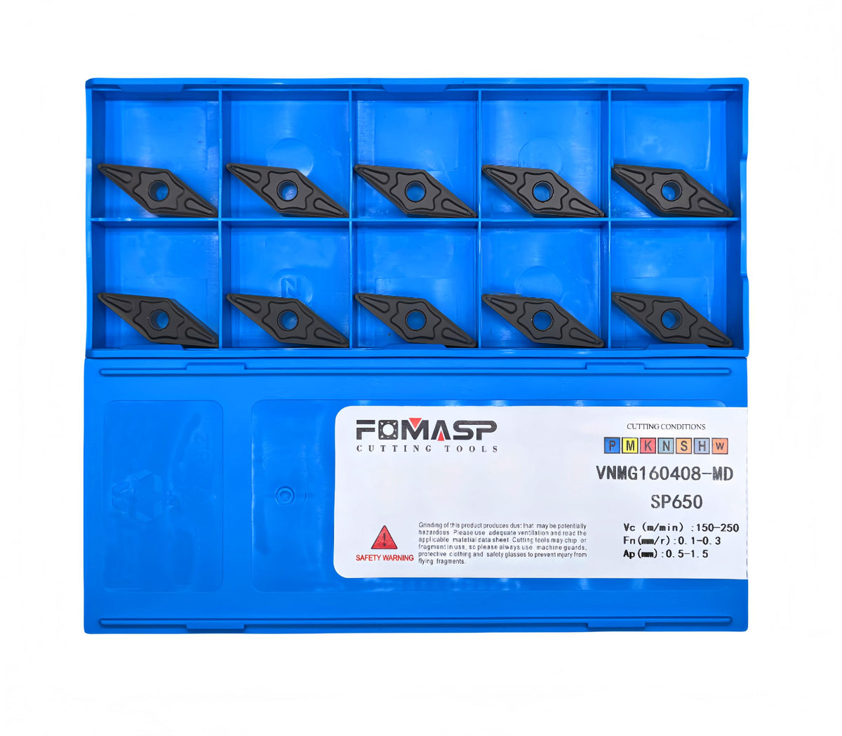 FomaSP VNMG332/VNMG160408-MD CNC Carbide Turning Inserts for Semi-Finishing Steel Cutting,10 PCS.