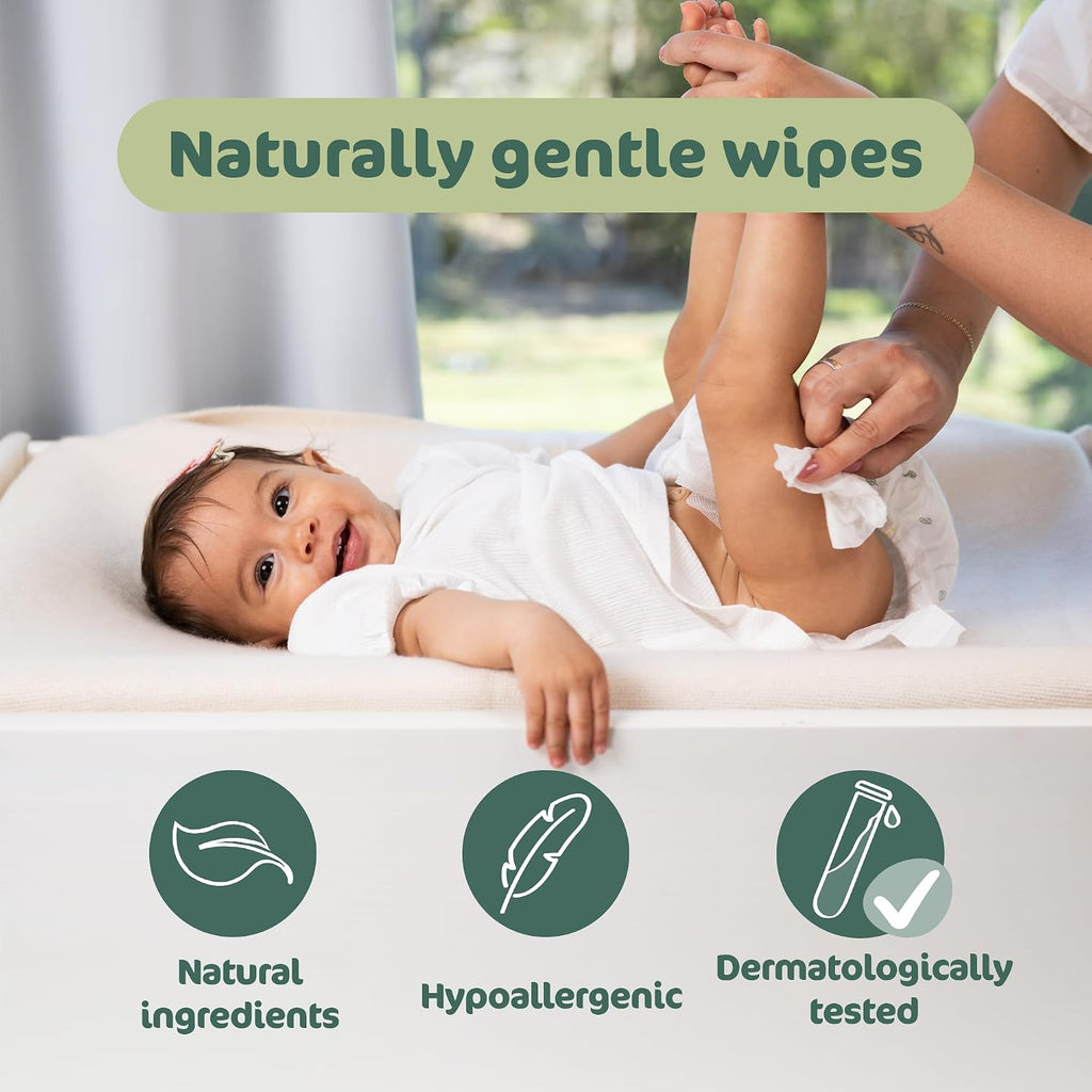 Flushable Baby Wipes for Sensitive Skin, 168 Count (3 Packs)