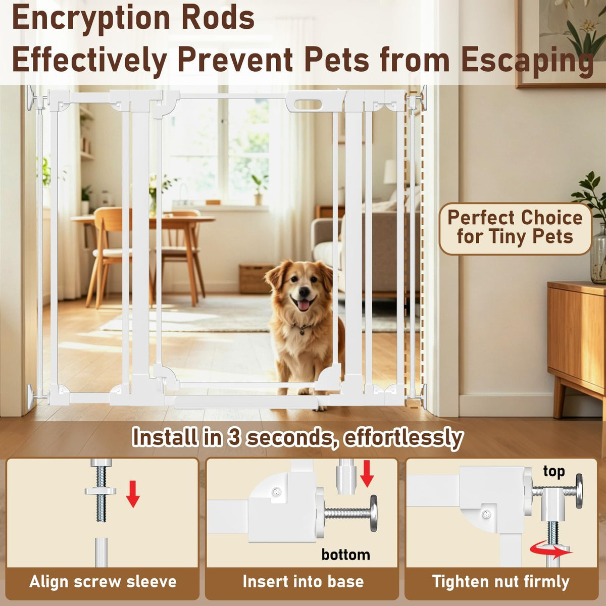 40" x 29.52-47.24" Wide Clear Acrylic Freestanding Indoor Pet Barrier Gate with Modern Folding Frame for Wide Doorways, Hallways & Stairs