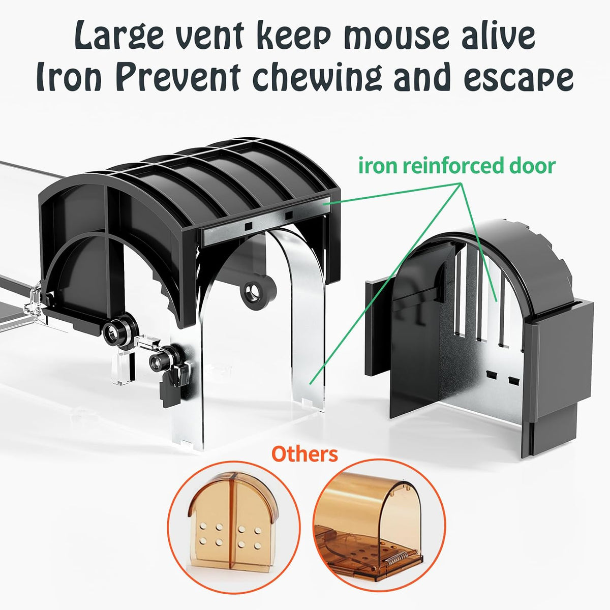 Humane Mouse Trap, 12-Inch Reusable No-Kill Cage for Rats, Chipmunks (1)