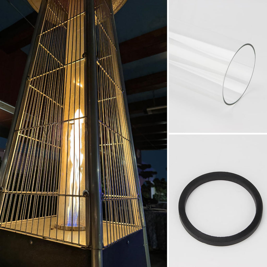 49.5 x 4" Patio Heater Glass Tube Replacement with Silicone Ring