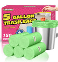 Small 5 Gallon Trash Bags Unscented, 0.94 Mil, Green, 150 Count