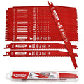 25 Pack 9 Inch 8/14 TPI Reciprocating Saw Blades, Multi-Purpose Bi-Metal Sawzall Blades for Wood & Nail-Embedded Wood,Metal Cutting for 1/8"-3/8" Medium Metals,Compatible with Diablo Sawzall Blade
