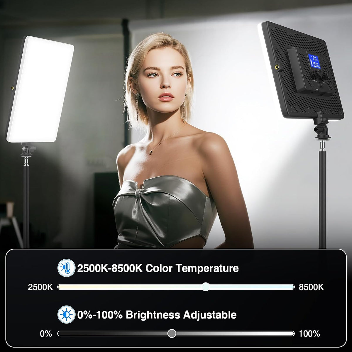 20W LED Video Photography Light Panel, Type C& Built-in 4000mAh | Portable Camera Soft Light, Built-in 4000mAh