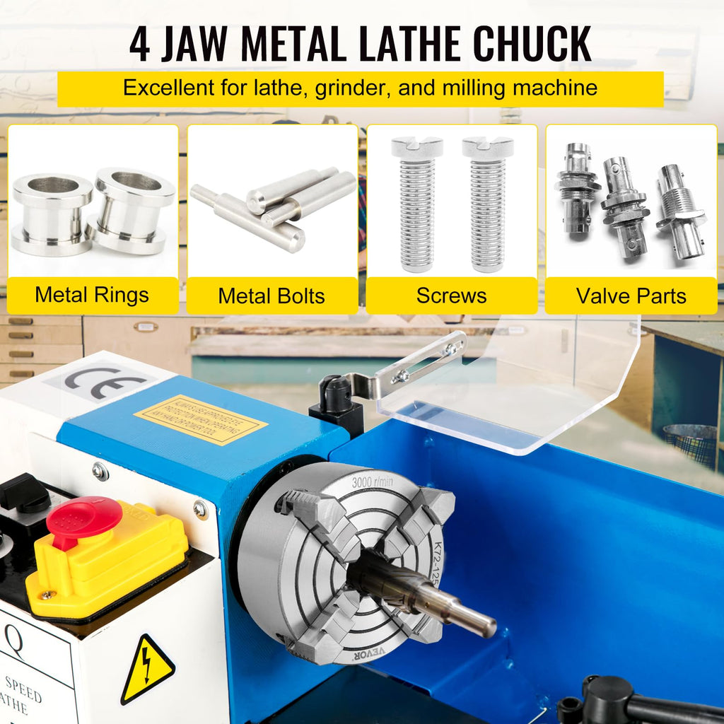 Vevor K72-125 Lathe Chuck 5 Inch 4-Jaw,Lathe Chuck Independent Reversible Jaw,Metal Lathe Chuck Turning Machine Accessories,for Lathes Machine - Amazon.com