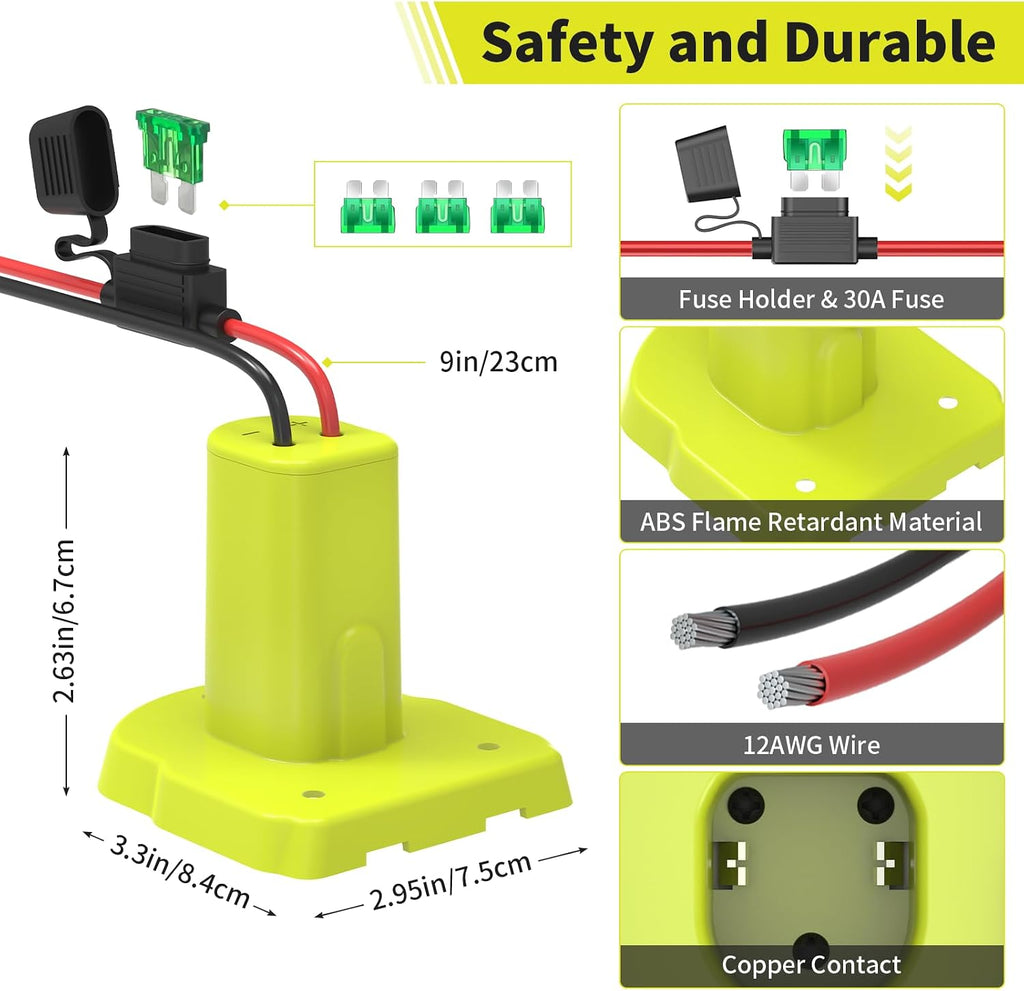 Kzreect 2 Pack for Power Wheel Adapter Compatible with Ryobi 18V Battery