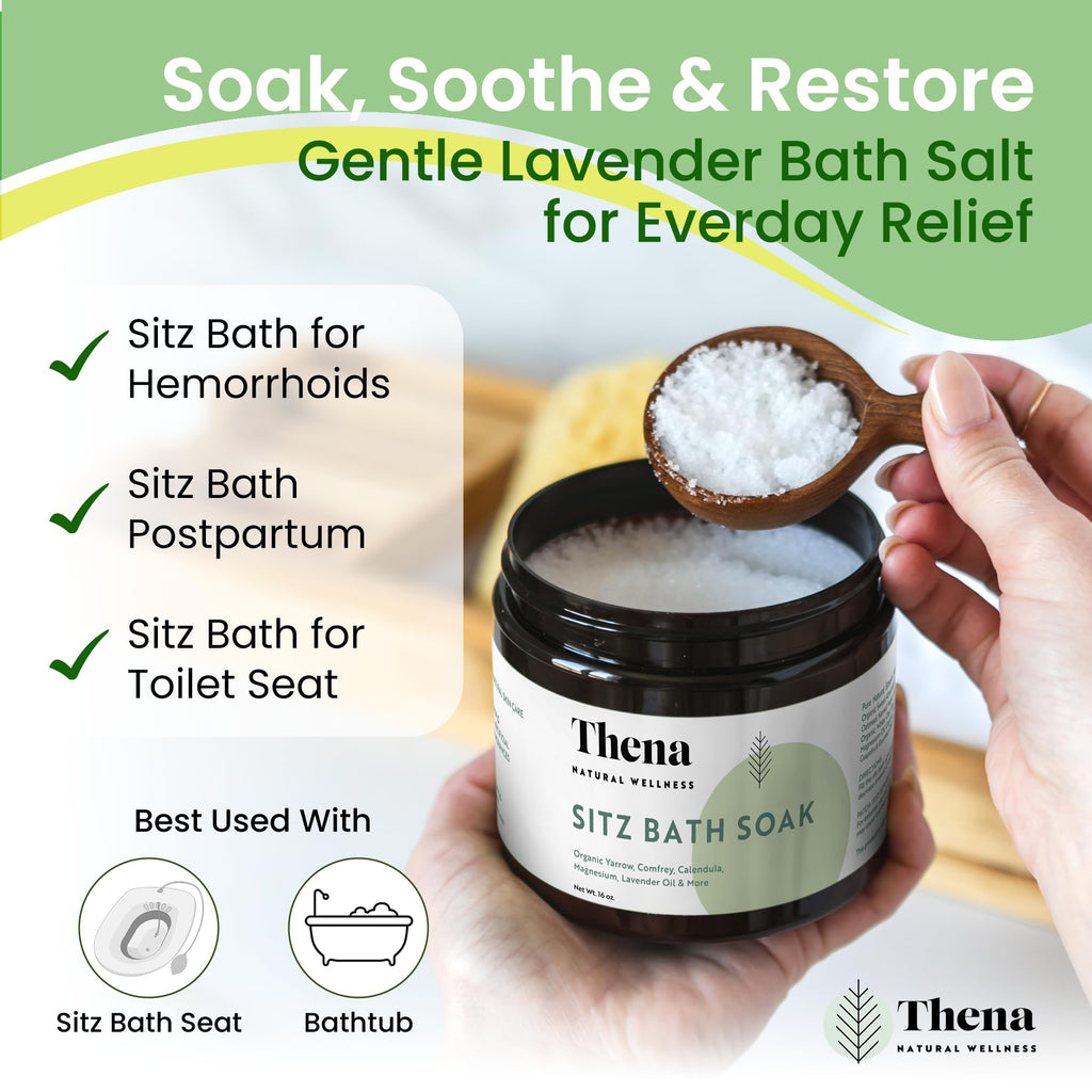 Best Organic Sitz Bath Soak Postpartum Care and Post Partum Essentials, Natural Hemorrhoid Treatment for Women & Moms