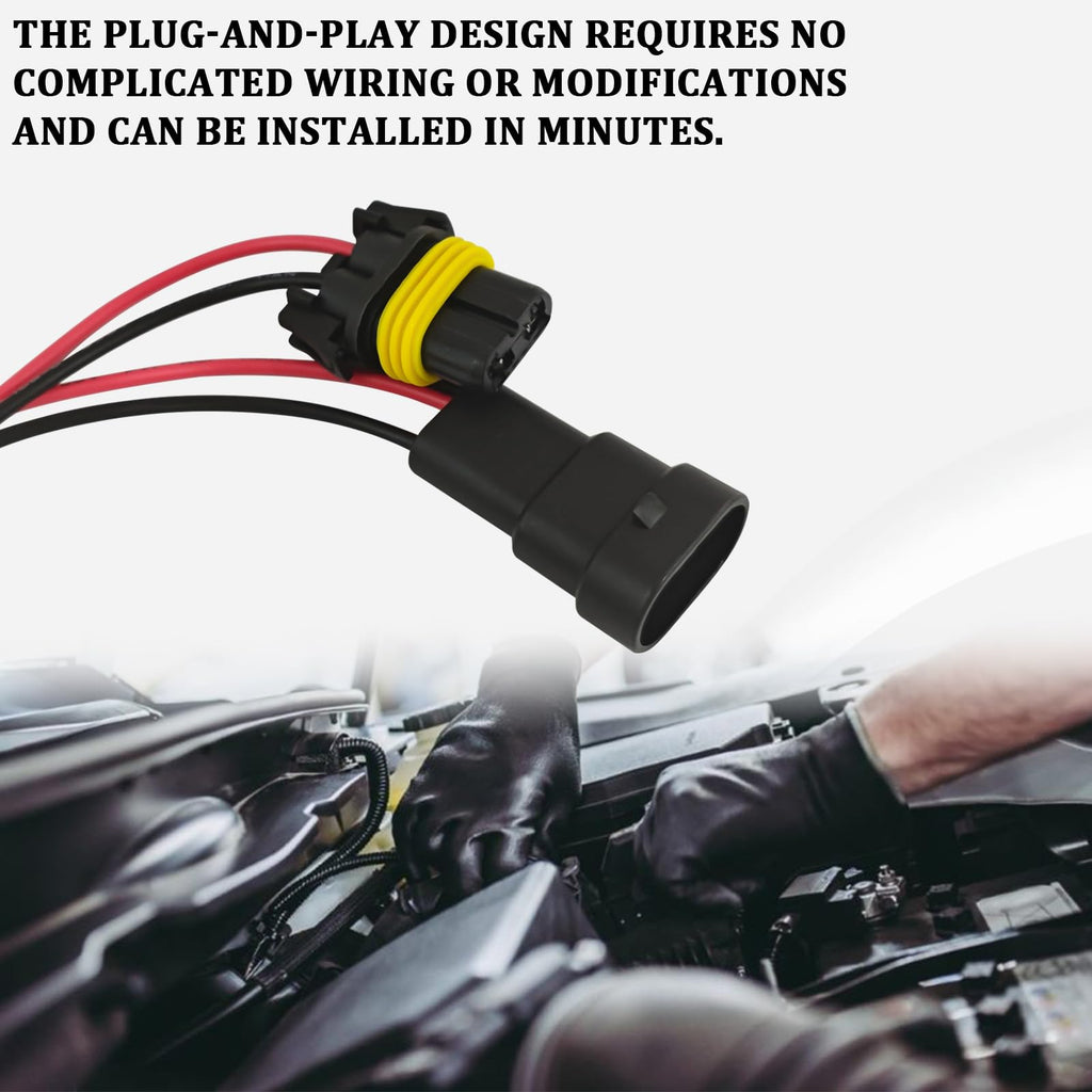 JYIS 2PCS LED Headlight Resistor Car LED Light Bulb Decoder, Headlight Bulb Anti Flicker Error Decoder, 9005/9006 50W LED Load Resistor Kit, Universal for Most Cars Headlight Fog Light Bulbs