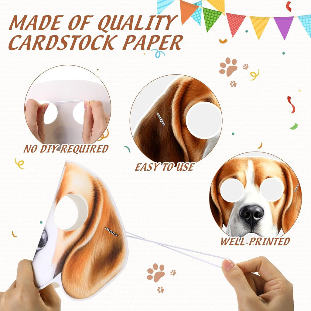 12 Pcs Dog Party Masks for Kid Funny Soft Animal Masks Puppy Themed Decoration for Pet Costume Cosplay Party