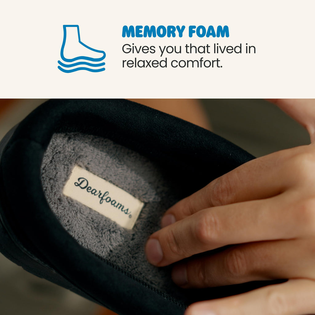 Men's Indoor/Outdoor Breathable Memory Foam Clog Offered in Wide Widths, Black (Twill), Medium