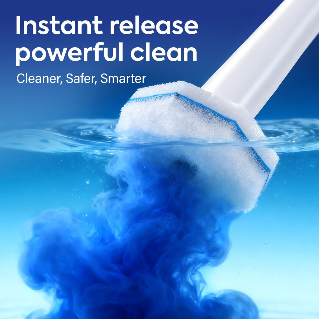 50 Pcs Disposable Toilet Cleaner Refill Pads, Universal Toilet Bowl Brush Replacement Heads, Durable Deep Cleaning