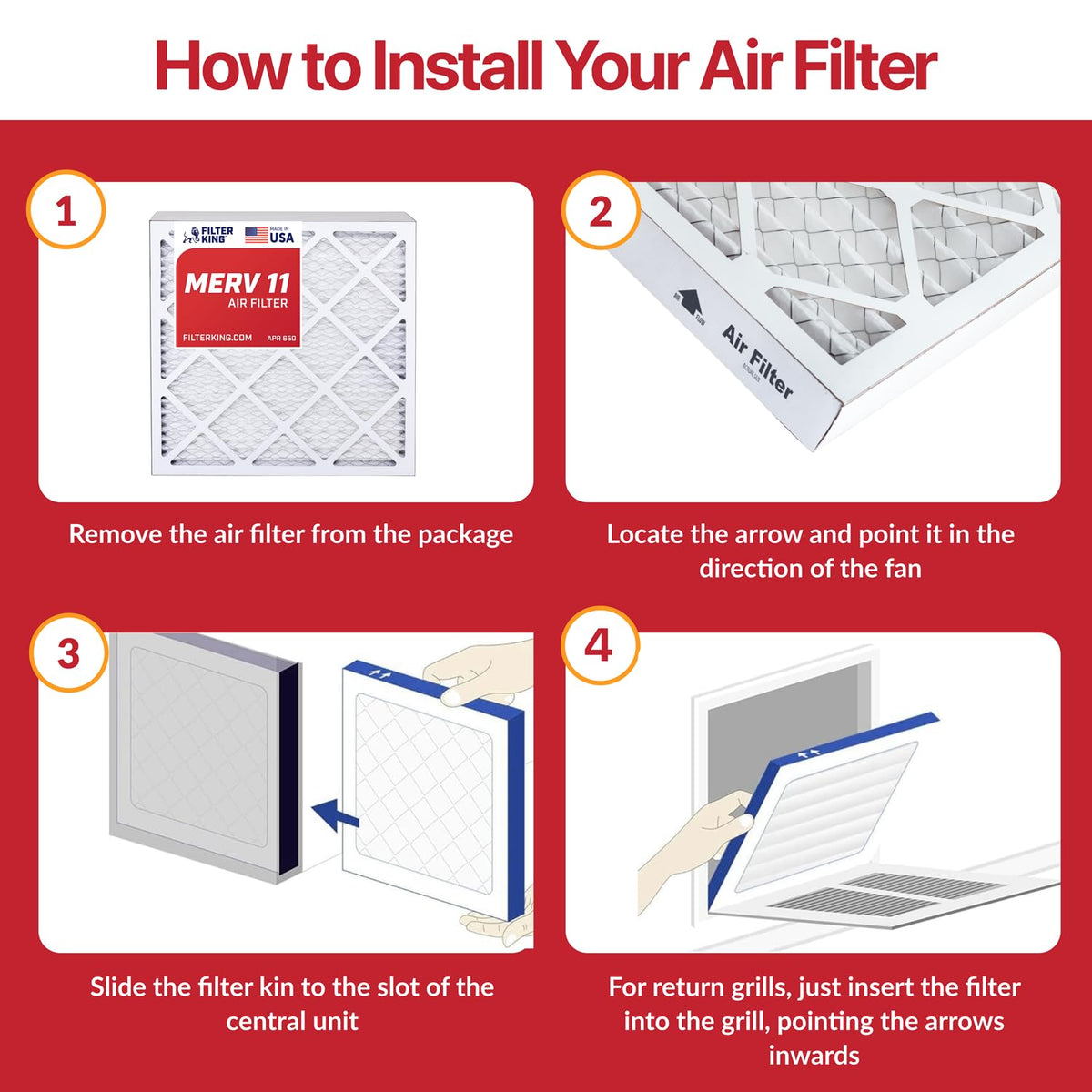 25x32x1 Air Filter MERV 11, AC Furnace Filters (6-Pack)