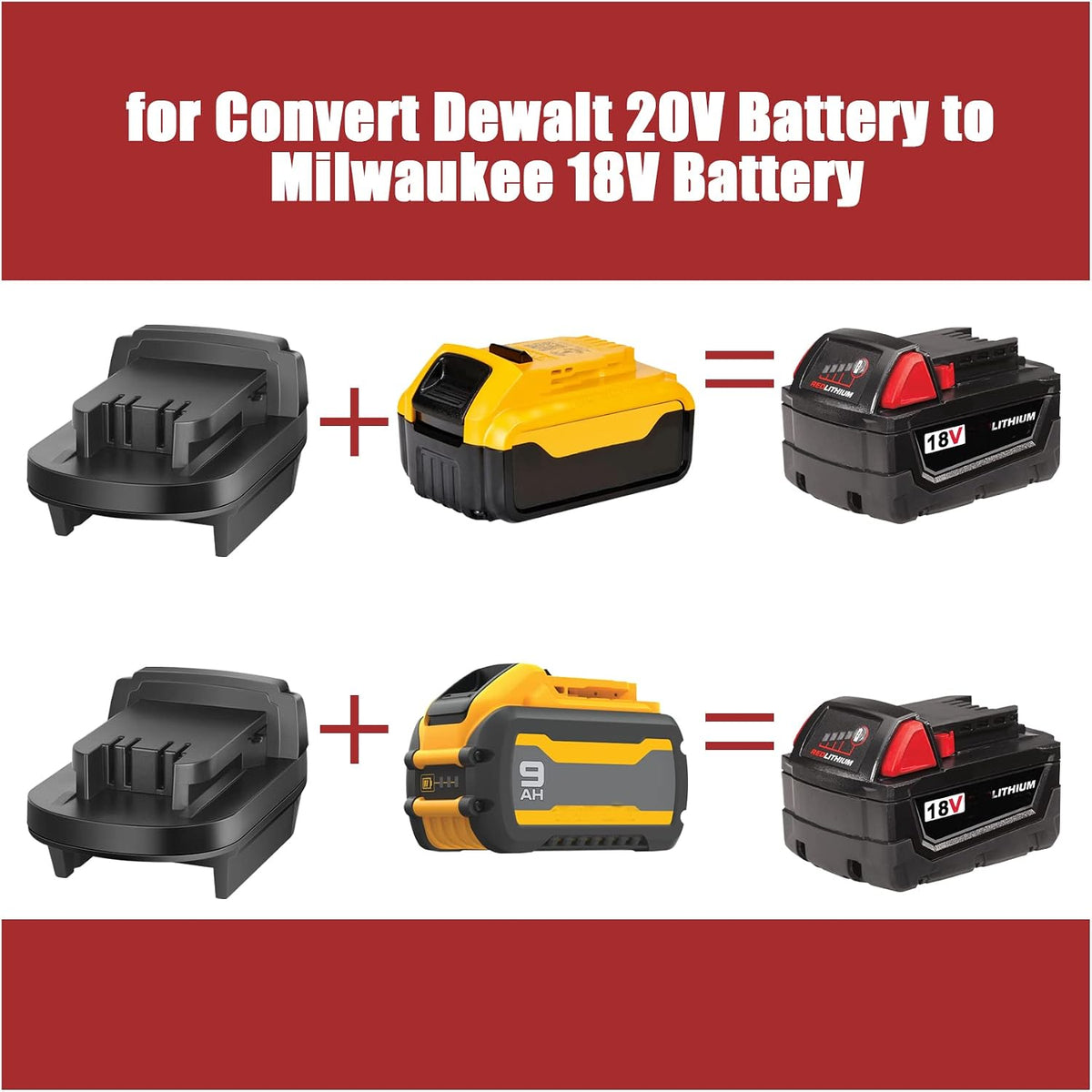Adapter for Dewalt 20V Battery Adapter Convert to for Milwaukee M18 Battery