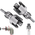 Internal & External Pipe Threading Tool(1/2'' 3/4'' Dies), 2025 New Function Pipe Thread Cutting Tool, Electric Drill Compatible PVC & Plastic Pipe Threader Kit for Home Repair (1/2"+ 3/4")
