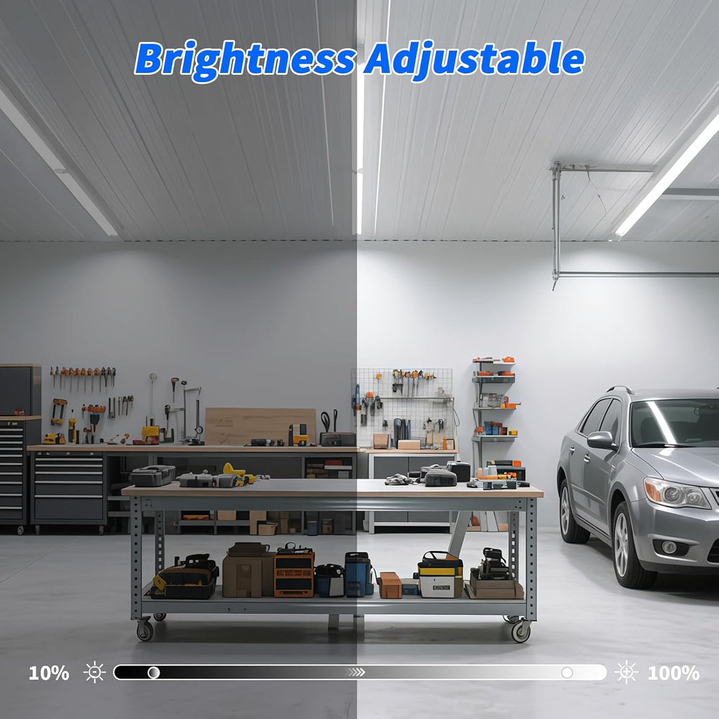 JESLED LED Shop Lights 4FT with Remote, 40W 5400LM Dimmable ETL 4 Pack