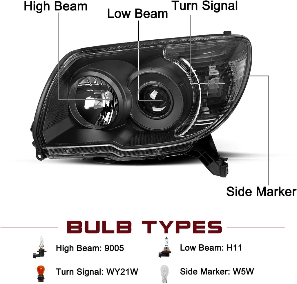 JSBOYAT Headlight Assembly Fits for 2006 2007 2008 2009 Toyota 4Runner