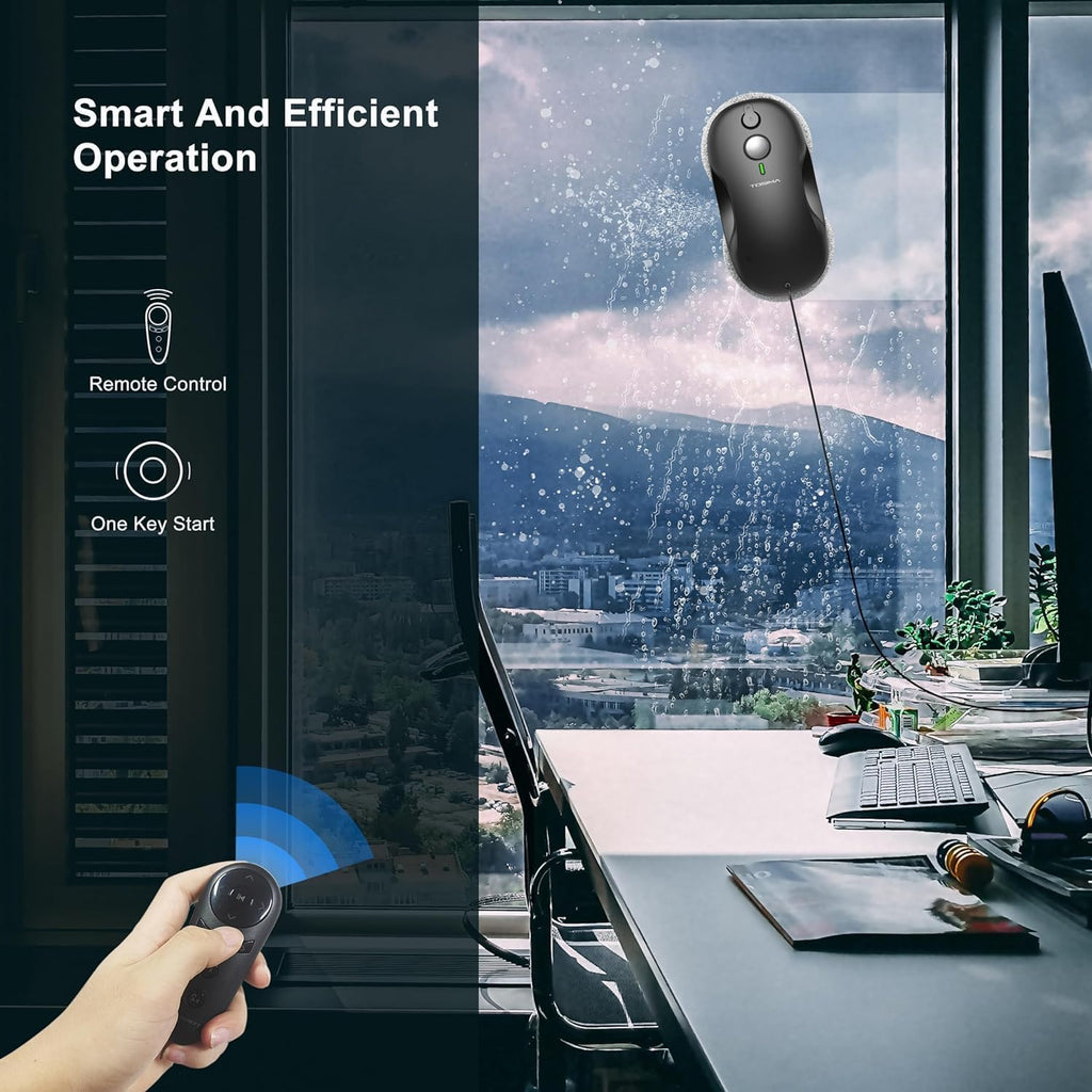 W3 Window Cleaning Robot - Dual Direction Auto-Spray Smart Window Cleaner with Triple Safety System, Smart
