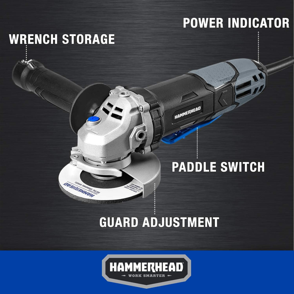 6-Amp 4-1/2 Inch Angle Grinder with 3 pcs Grinding Wheel – HAAG060