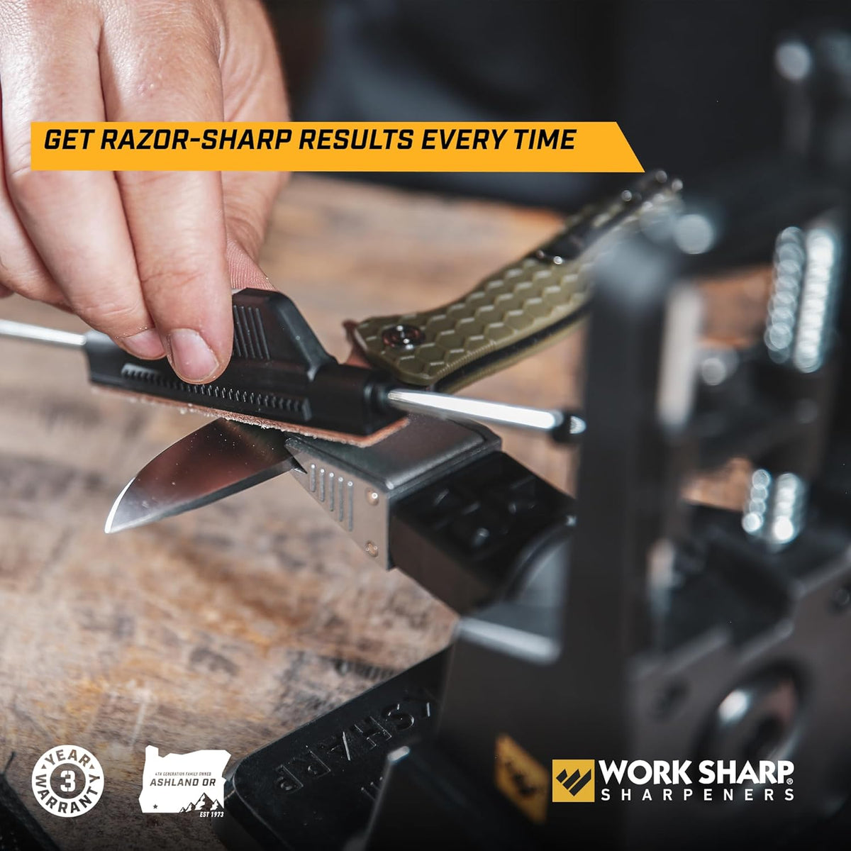 Precision Adjust Elite Knife Sharpener - Fixed Angle Sharpening System for Kitchen & Pocket Knives - Professional