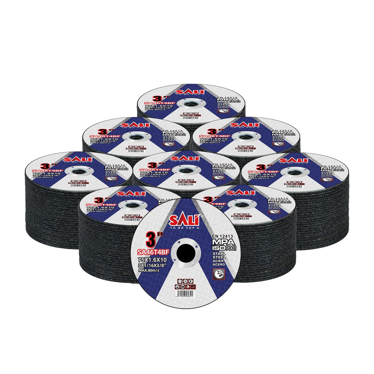 SALI 200 Pack Cut Off Wheels 3 Inch General Purpose Metal Cutting Wheel for 3 In Angle Grinders and Die Grinders- Cutting Disc Aggressive Cutting 3" x 1/16" x 3/8" Operating Up to 20380 RPM and 80 M/S