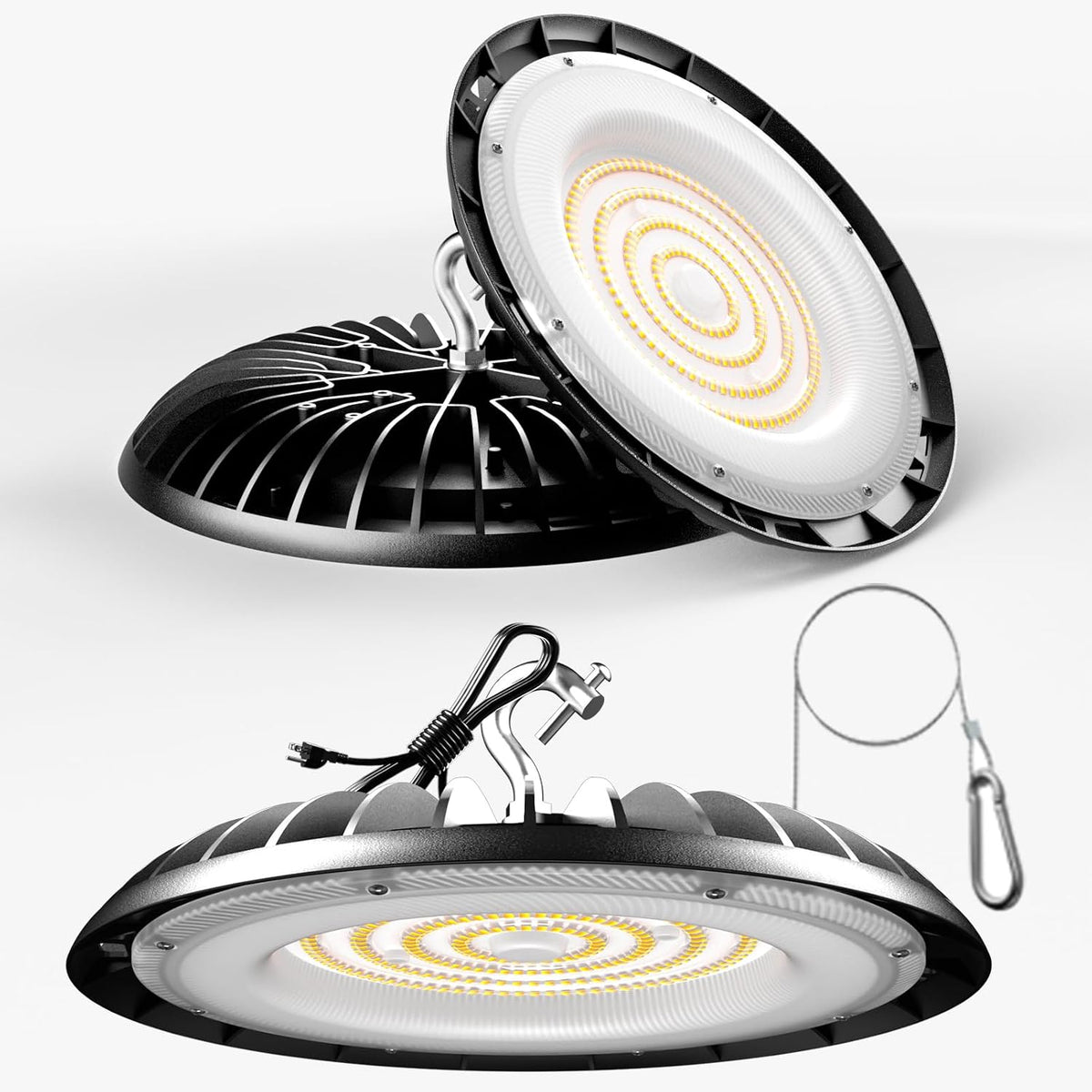 Lightdot 240W LED High Bay Lights, Plug & Play UFO Lights for Garage