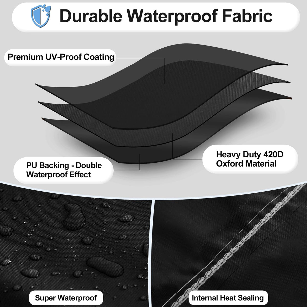 Waterproof Patio Heater Covers with Zipper and Storage Bag