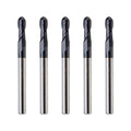 LU&MN 2-Flute Carbide Ball Nose End Mill Bits, 1/8", 5 Pieces