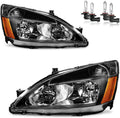 Headlights Assembly for 2003-2007 Honda Accord Black Housing