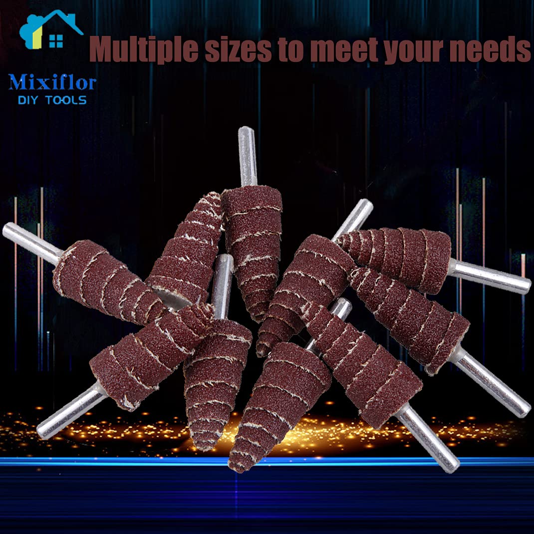 Mixiflor 40 Pack 80 Grit Cone Shape Abrasive Sandpaper Flap Sanding Wheel