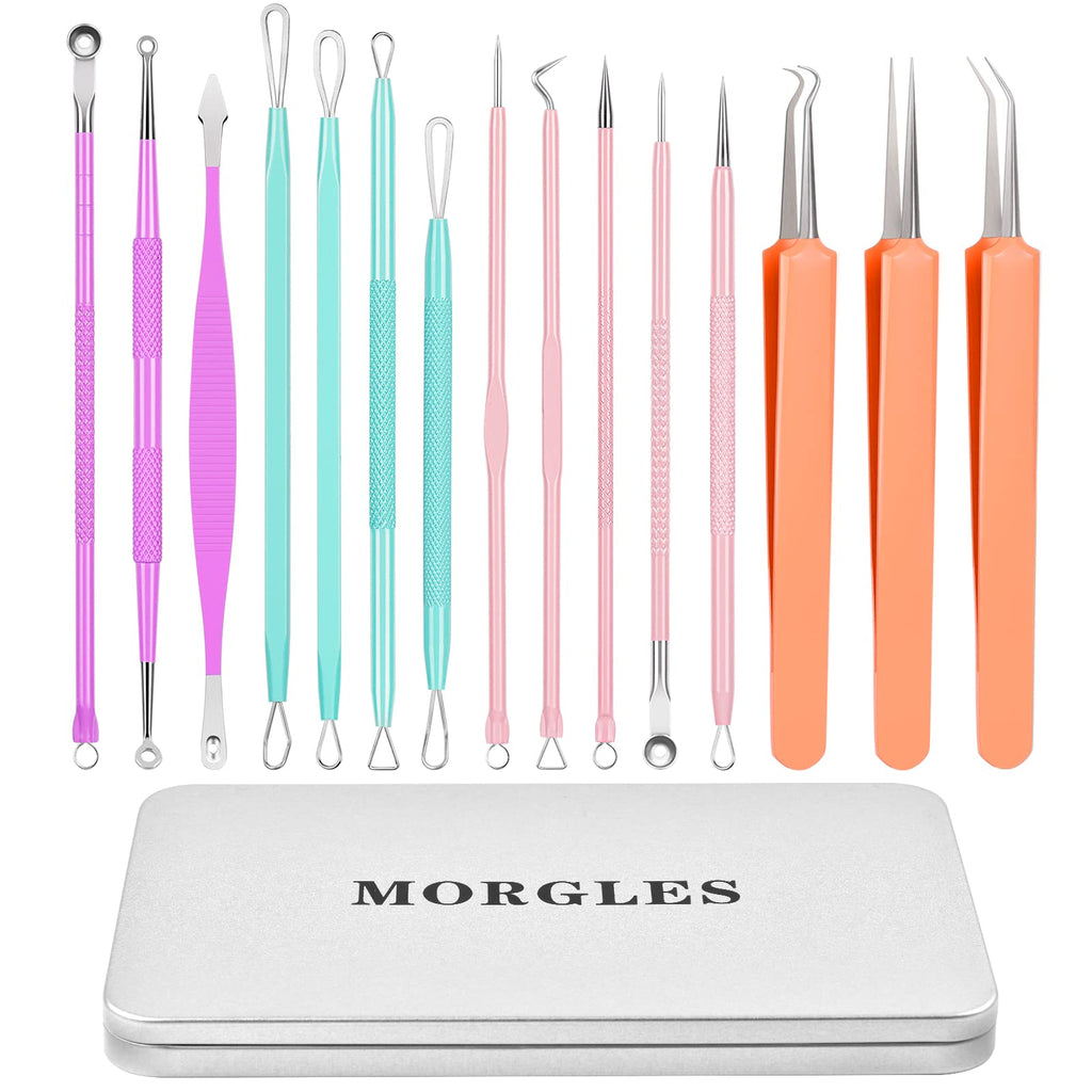 Blackhead Remover Tools, 15 Pcs Pimple Popper Tool Kit